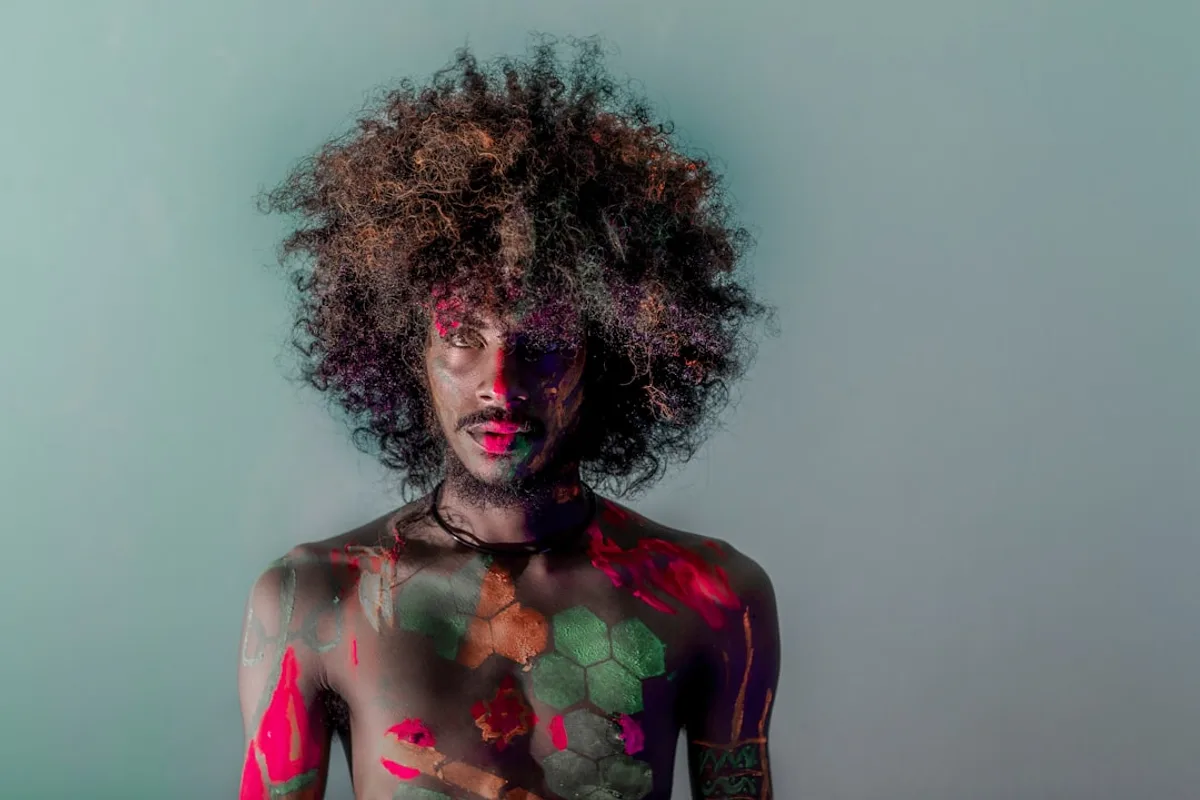 man with body paints